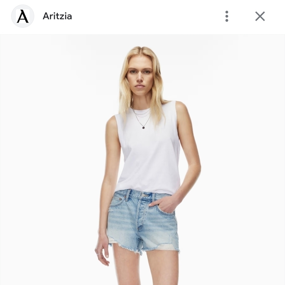 Aritzia Talula Light Wash Jean Shorts - Size 26 In Excellent Condition